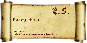 Mezey Soma névjegykártya